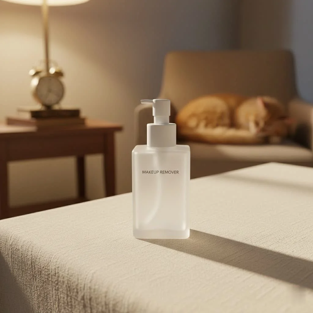 CeraVe makeup remover products on a bathroom counter