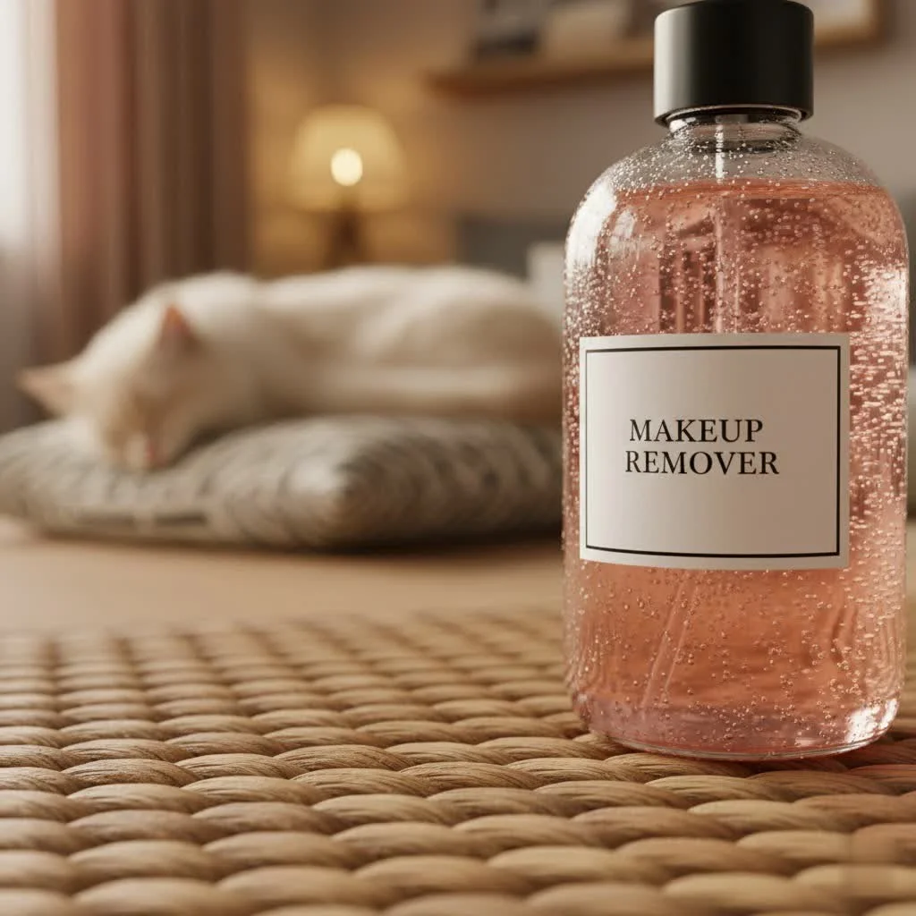 Makeup remover cream melting on skin